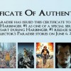 Certificate of Authenticity for Signed Harbinger Books